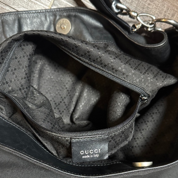 Auth Vintage Gucci Bamboo Leather Black 2 Way - Picture 15 of 16